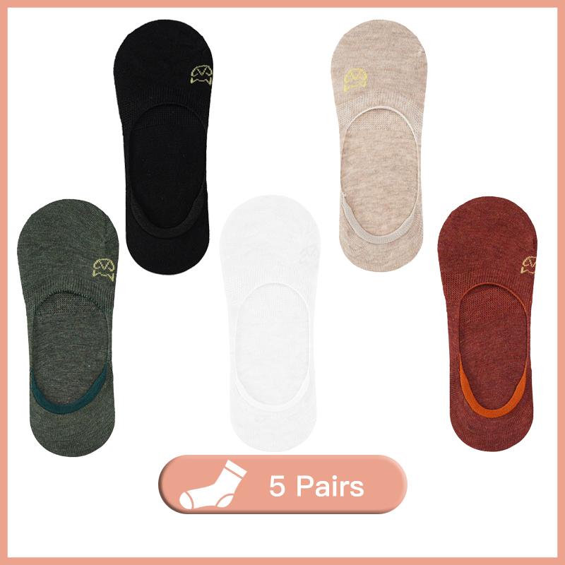 5Pairs/Lot Women Silicone Non Slip Invisible Socks Summer Solid Color Low Cut Boat Sock Female Cotton No Show Slipper Socks