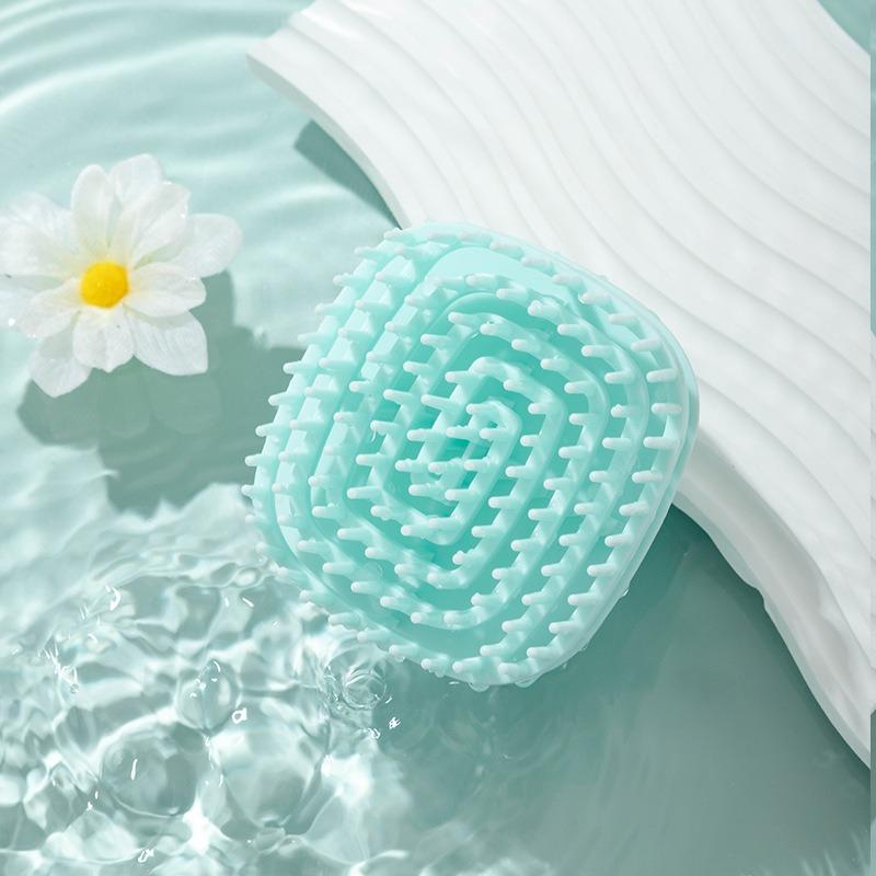 

Силиконовая щетка для очищения кожи головы в японском стиле для домашнего использования – Ручная щетка для массажа головы и мытья головы, двойного назначения (сухое и влажное использование) зелёный