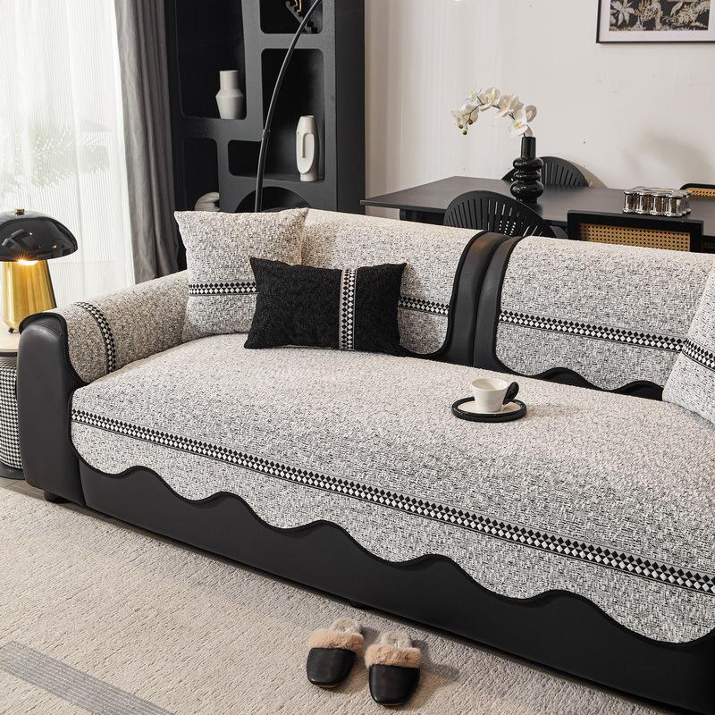 Modern Minimalist Sofa Cover Fabric High-End Anti Slip Straight Row Sofa Cushion Cover Skin Friendly Suitable For All Seasons 70x70cm