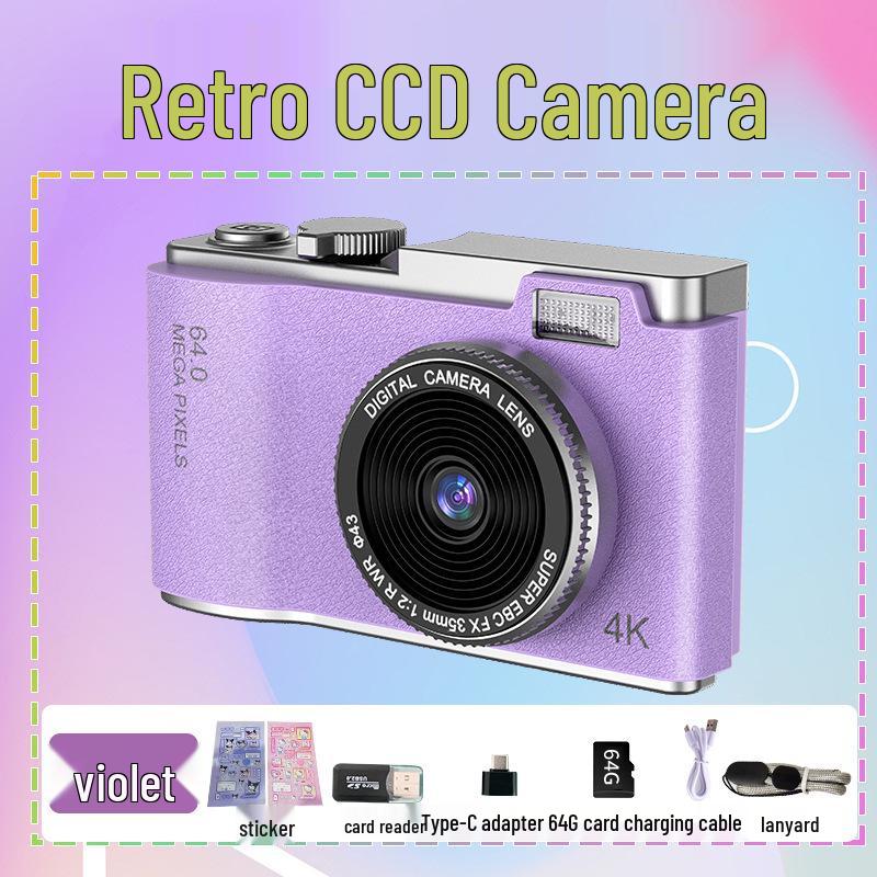 4K Retro CCD Portable Camera for Students - Children's Day Gift