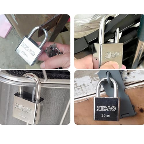 Stainless Steel Keyed Padlock, Outdoor U-Lock, 30mm Wide, Waterproof Security Lock, Durable, Corrosion-Resistant, Waterproof with Keyhole, Anti-Theft,