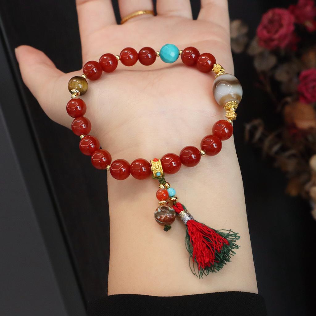 Original design natural Nanhong agate bracelet braceletfashion women daily jewelry gift