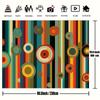 2D Mid-Century Geometric Tapestry for Retro Bedroom & Living Room