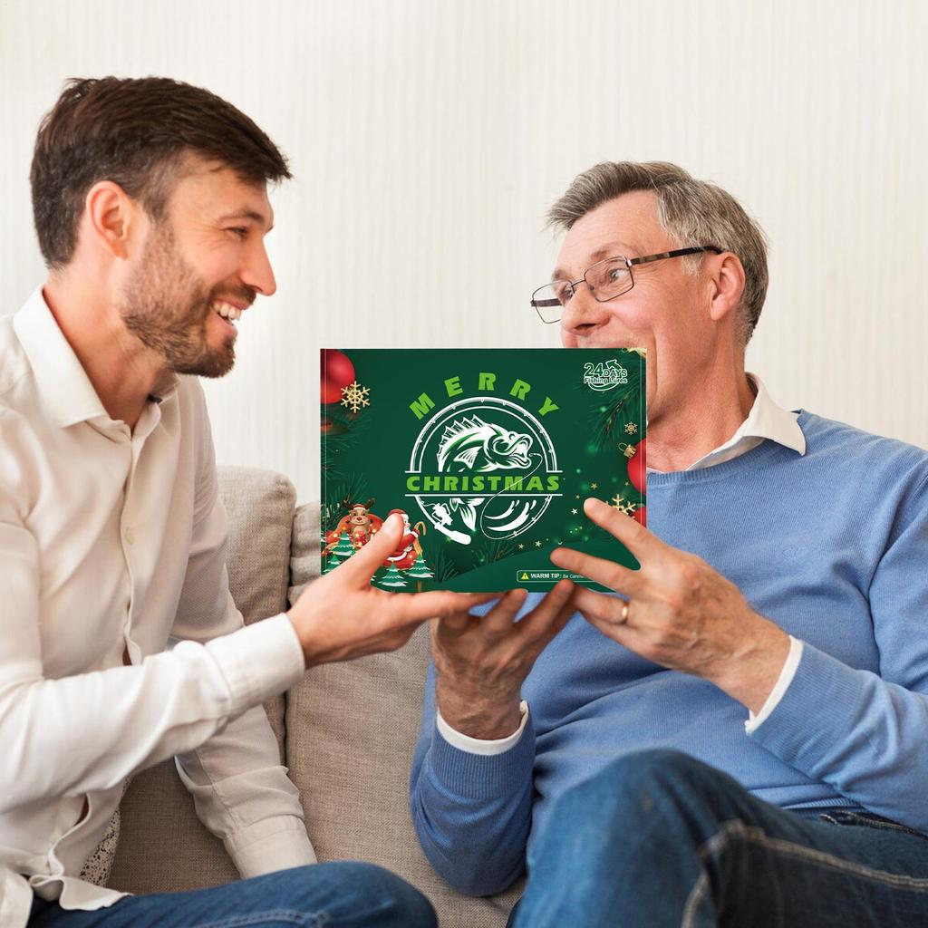 Fishing Countdown 24 Days Christmas Calendar Advent Realistic Lures Set For Freshwater Saltwater Fisherman Adult Men Teen Boys