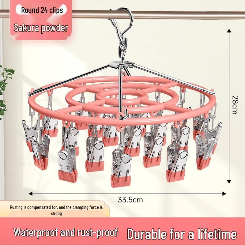 Multifunktionales Plastik-Wäscheständer mit 10 Clips für Socken & Unterwäsche für den Balkon