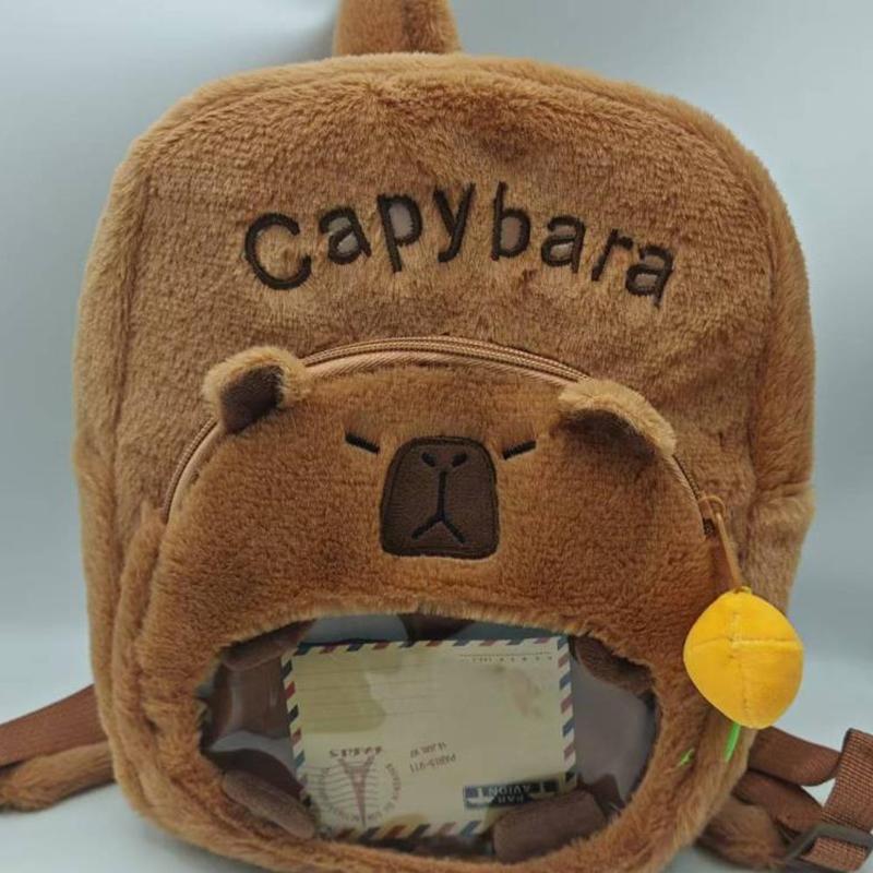 

Милая плюшевая капибара, плюшевый рюкзак, студенты посещают занятия, хранение, школьная сумка 1pc