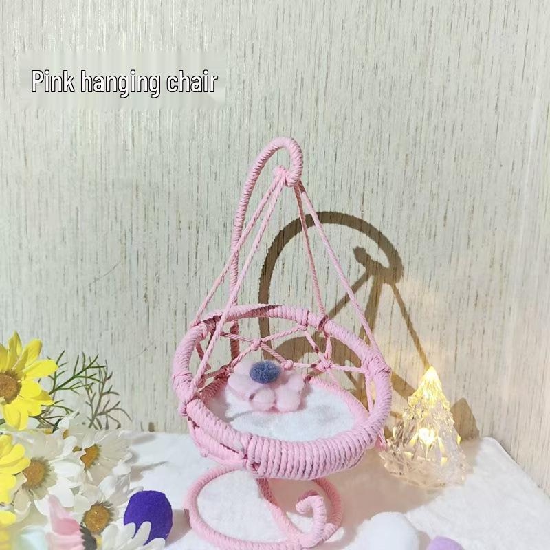 Hand-Woven Cotton Doll Hanging Chair Basket Swing Hammock – Free Home Shipping