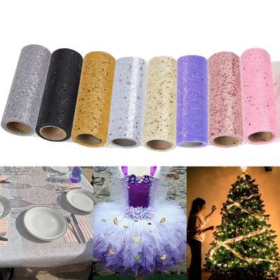 15cm 10Yards Wedding Decor Mesh Ribbon Glitter Mesh Roll for Christmas Tree Decorations Home Door Wreaths Garland Birthday Gifts
