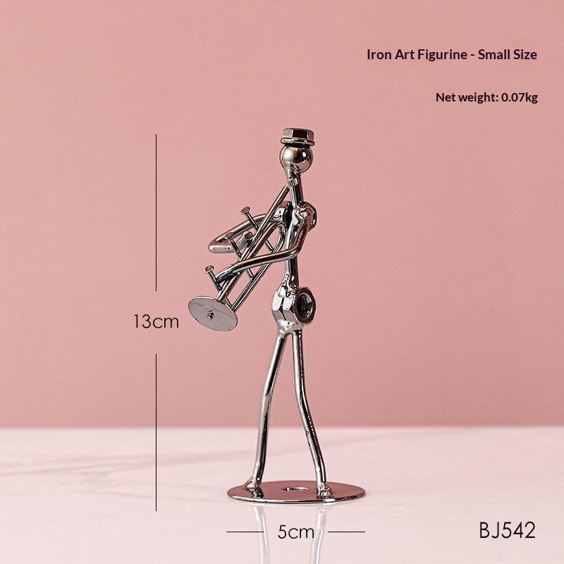 Retro Ironwork Band Ornament Metal Electroplating Mini Music Minimalist Guitar Violin Decoration Handicraft Classical Gift
