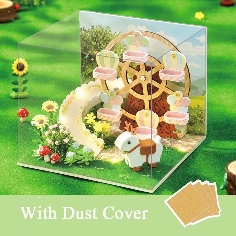 DIY Wooden Miniature Kits Doll House With Furniture Ice Cream Coffee Shop Casa Dollhouse Toys for Adults Girls Birthday Gifts