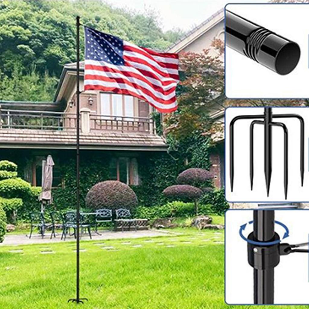 In Ground Flag Pole For Outside House Heavy Duty Flag Pole Holder Height Heavy Duty Residential Flagpole For Backyard Lawn Patio