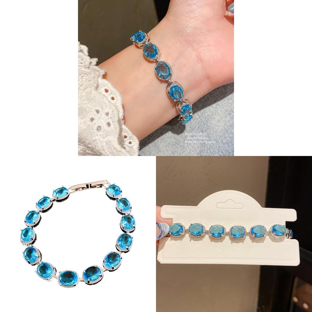 Zircon Oval Geometric Bracelet For Women Stylish Light Luxury Gift For Office And Casual