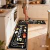 Christmas Holiday Warm Coffee Theme Kitchen Mat Non Slip Oil Resistant Runner Mat for Home Dining Room Winter Decor