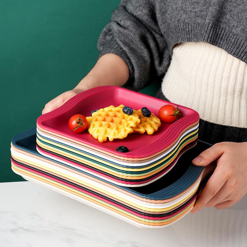 Plates Square Dessert Shape Twist Wave Dinner Serving Plates Restaurant Kitchen