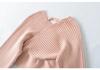 Women's One-Shoulder Long Sleeve V-Neck Waist-Cinching Knit Sweater - Slimming Ribbed Off-the-Shoulder Top
