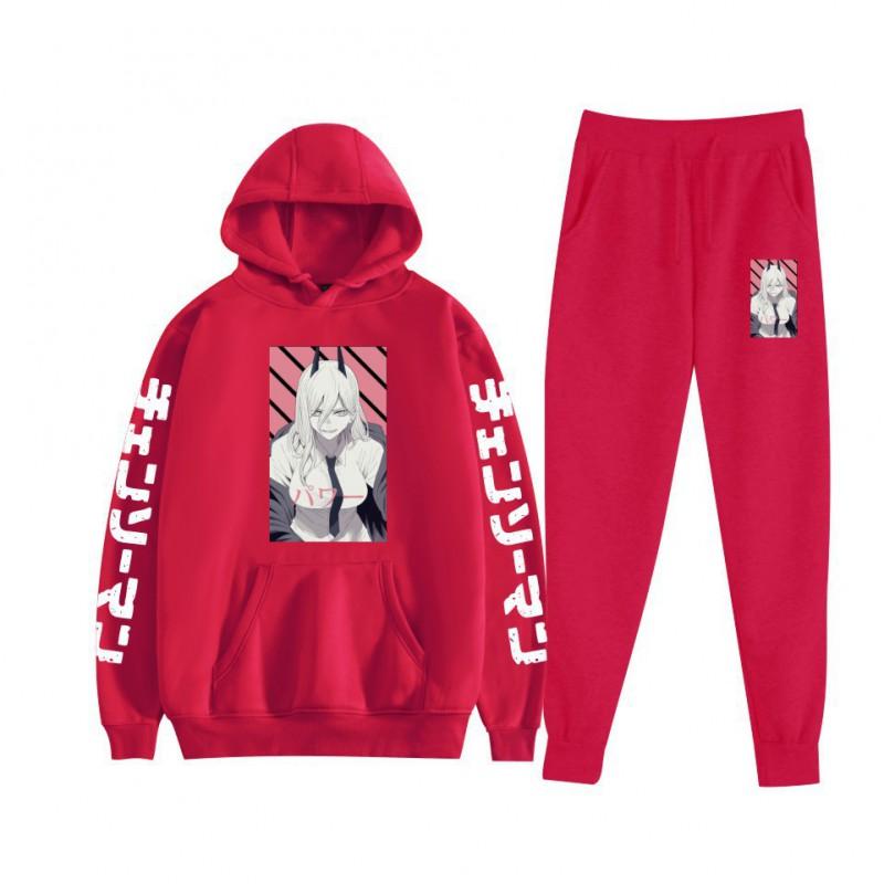Chainsaw Man Couples Hoodie Sweatpants Set Long Sleeve Casual Outfit Men Women