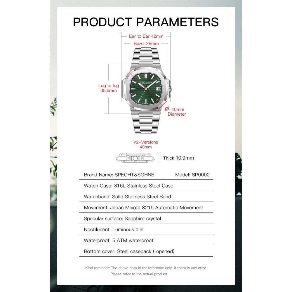 Dropshipping 2025 Hot Selling Wrist Watches For Men Specht&Sohne Automatic Watches Japan Mechanical Watch Relogio Masculino 42mm