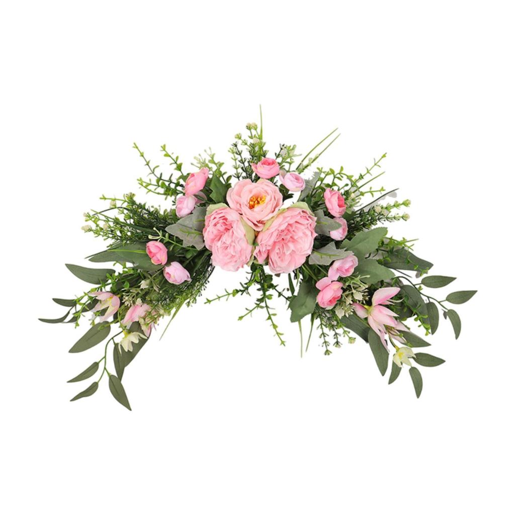 Floral Decoration Swag for Door Lintel Featuring Peony Flowers for Home Use