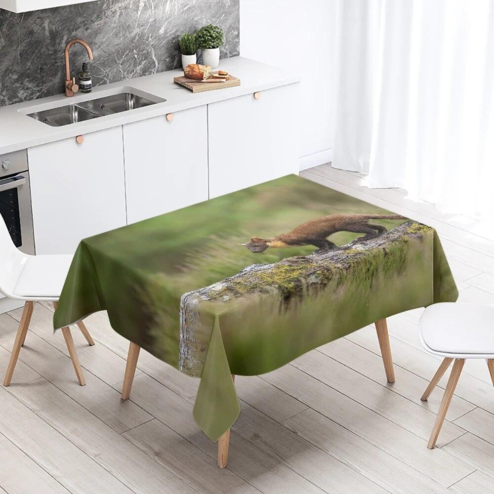 Cute Mink Animal Tablecloth Party Restaurant Table Decoration Waterproof Rectangular  Kitchen New Home