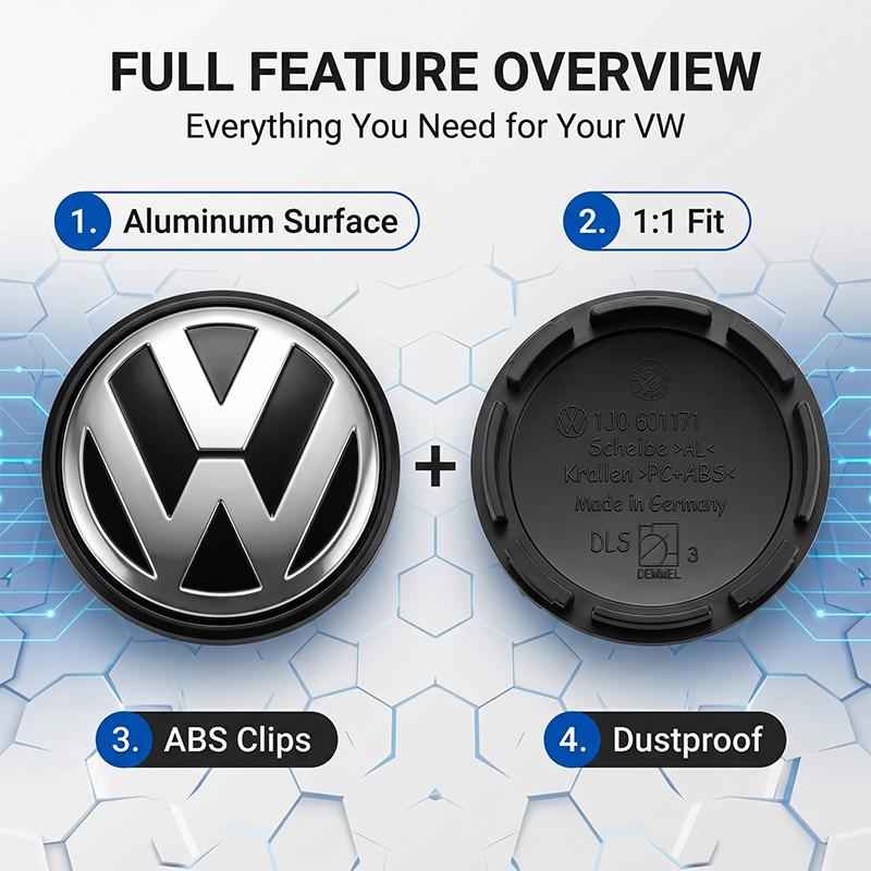 For Volkswagen JA2 4Pcs 57mm Car Wheel Center Hub Caps Rim Hubcap Cover Badge For VW Polo Golf-4 5 6 7 MK5 MK6 MK7 Tiguan Passat 3B7 601 171
