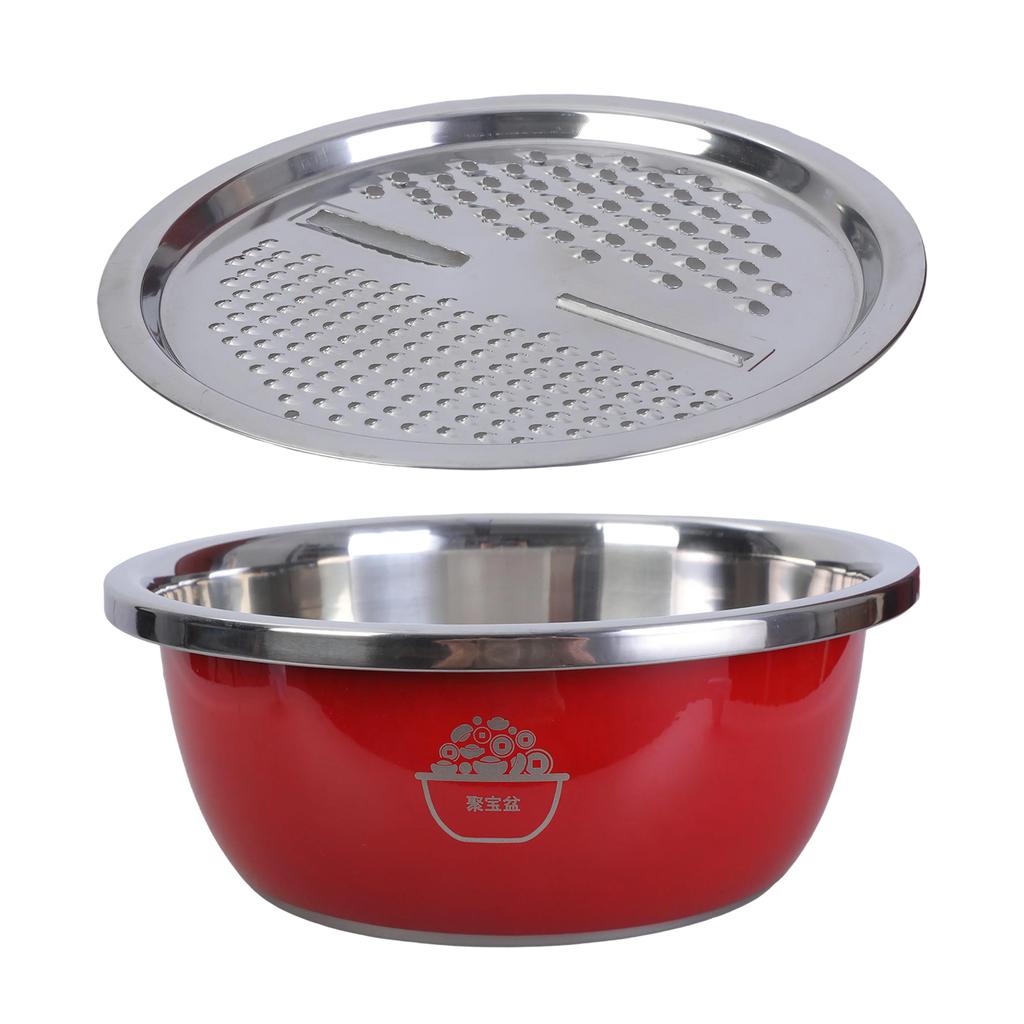 Robust Stainless Steel Basin with Drain Lid Perfect For Party Preps Shredding And Chopping Basin Ideal For Home Chefs