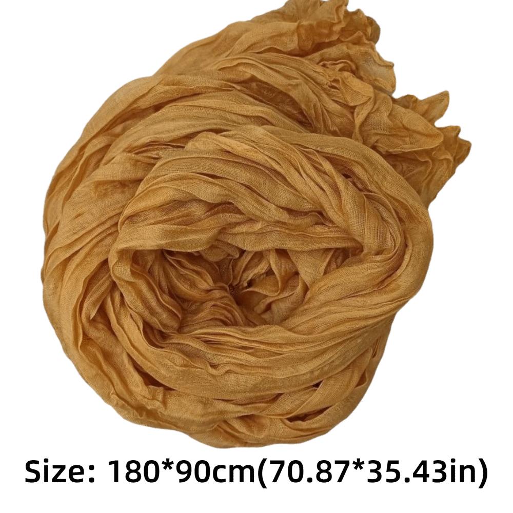Retro Pleated Printed Scarf Luxury Brand Designer Long Shawl Wrap For Spring Autumn Winter