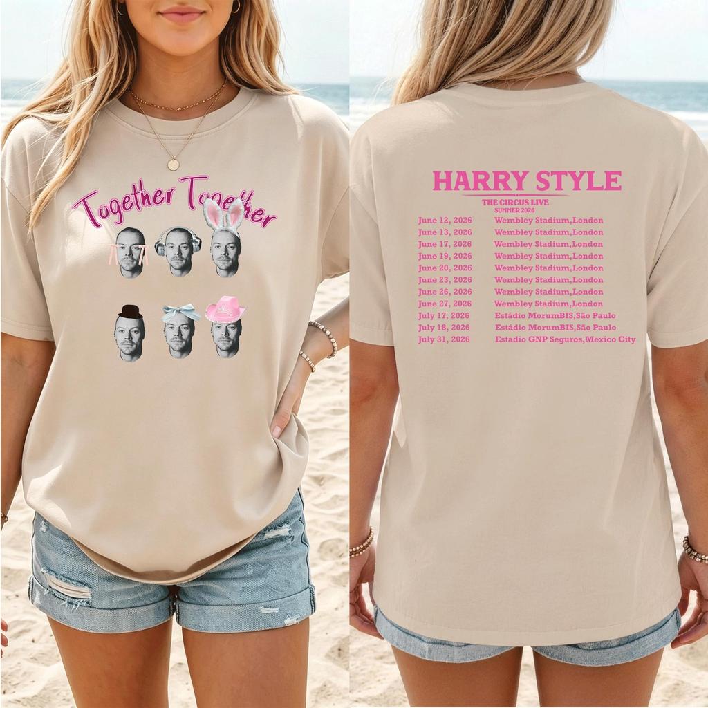 Harry Styles Together Tour Tshirt Unisexs and Womens Summer Cotton Clothing Fashion Oversize Shortsleeved Tshirt Unisex