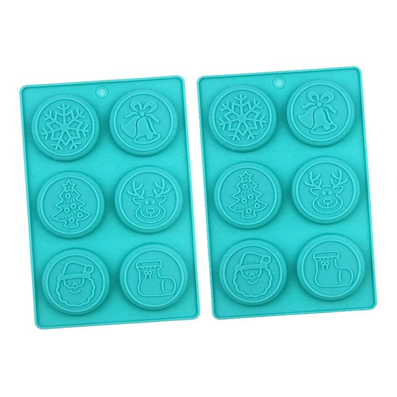 

Round Christmas Chocolate Mold Hot Cocoa Snowflake Snowman Tree Gingerbread Man Semi Sphere Baking Silicone Mould For Cupcake