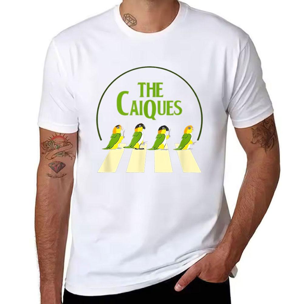 Unisexs Cotton Tshirt The Caiques Parrot Abbey Road Inspired Graphic Tee Casual Short Sleeve Top For Bird Lovers