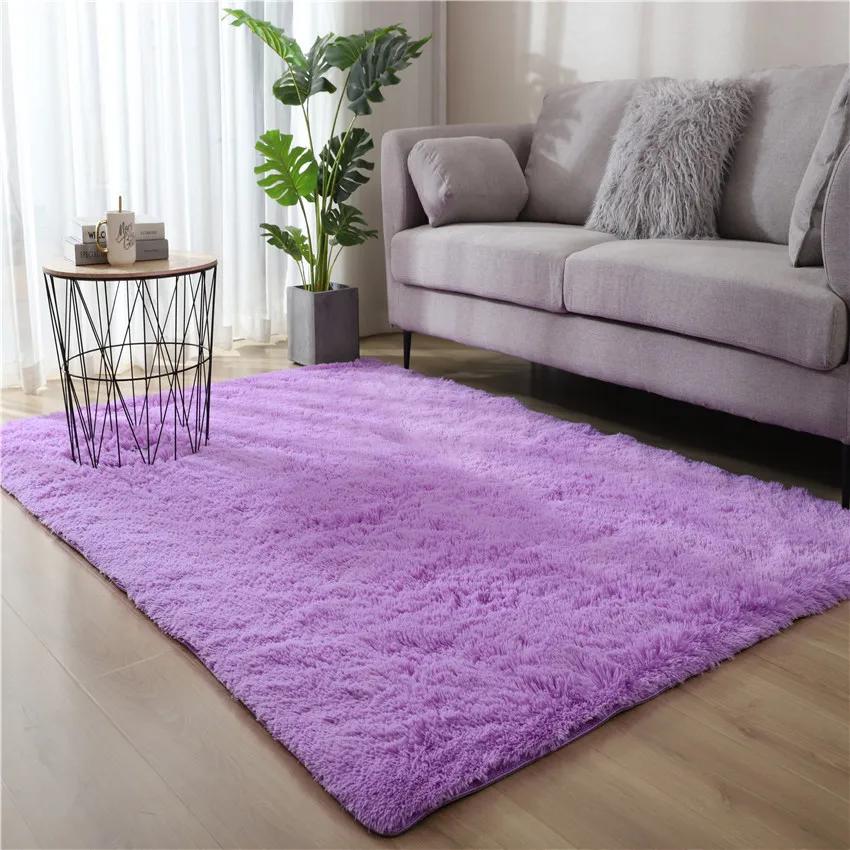 Plush Pink Carpet Living Room Decoration Fluffy Rug Thick Bedroom Carpets Anti Slip Floor Soft Solid Large Carpets