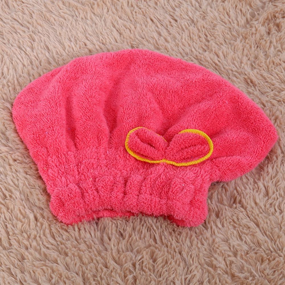 Quick Dry Cute Women Microfiber Hair Drying   Wrap Tower Hat Accessory For Bath(yellow)