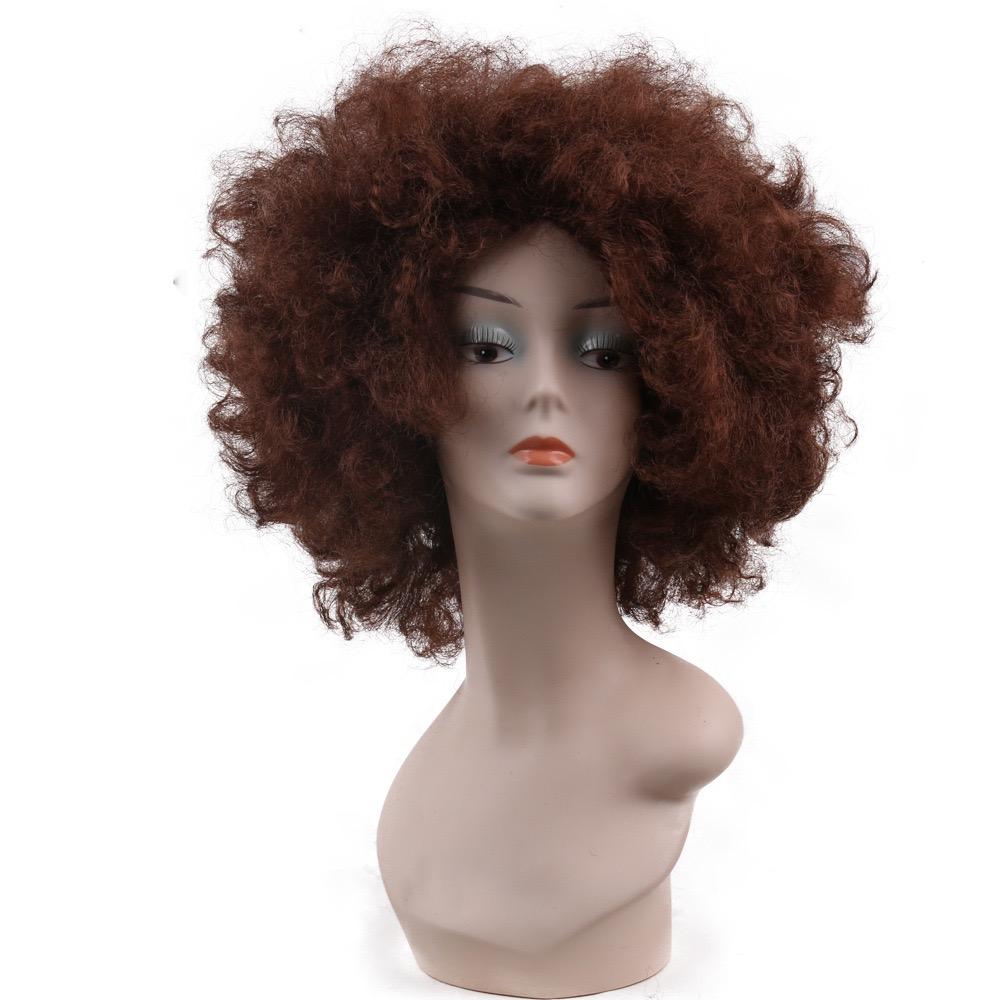 70s Disco Brown Afro Cosplay Wig, Heat Resistant Synthetic Hair for Halloween Party Costume