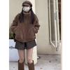 Lamb wool coat women's autumn short Korean version top long sleeve imitation lamb wool stand-up collar small coat