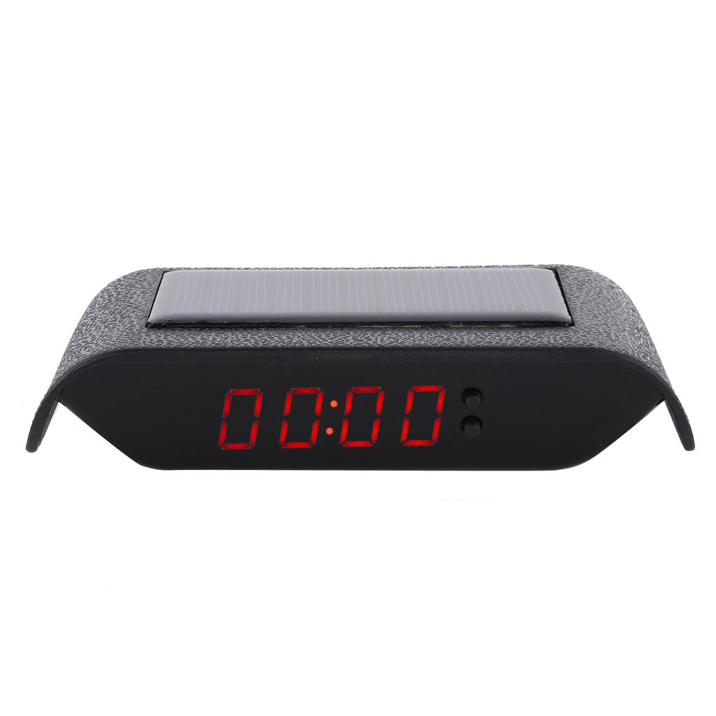 Car Digital Clock Auto Truck Solar Powered Time Date Temperature LCD Display Wiring FreeGreen Light