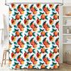 Vintage Peach Pattern Shower Curtain Watermelon Fruit Design for Bathroom Decor White Fabric Shampoo Bag with Hooks Set (210x180