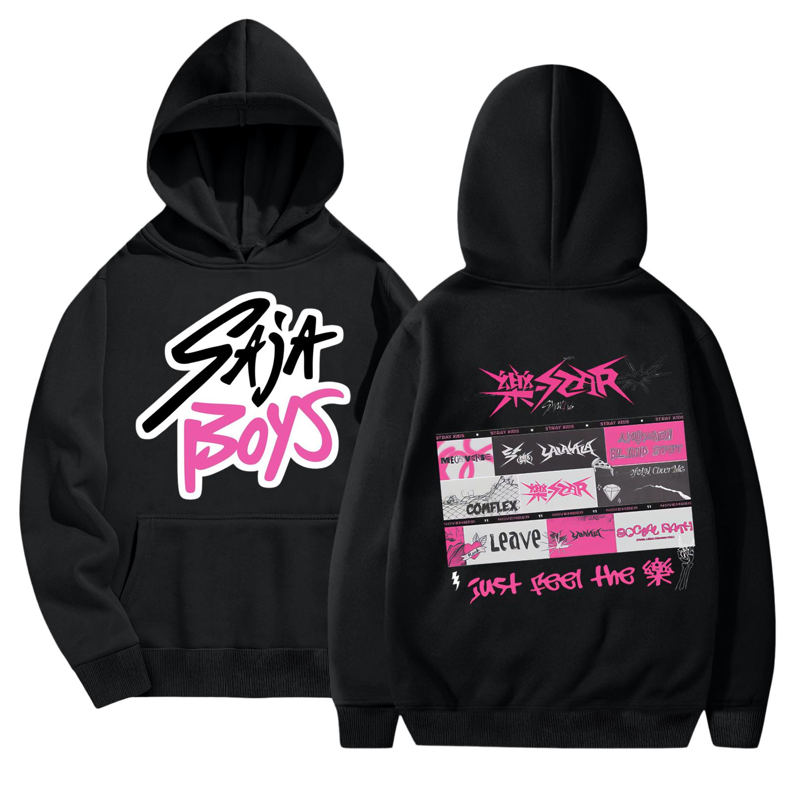 Unisex Fashionable Casual Long Sleeved Loose Printed Hooded Sweatshirt XL