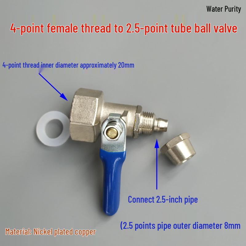 Three-Way Water Purifier Valve with 4 to 2 Points, 3 Points, and 2.5 Points Options - Internal/External Threads.