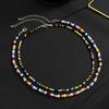 Trendy New Men's Personality Rice Bead Colorful Necklace Bohemian Style Necklace Set