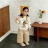 Girls Early Spring Suit Baby Clothes Cute Cartoon Knitted Sweater Horse Baby Fashion Wide Leg Pants