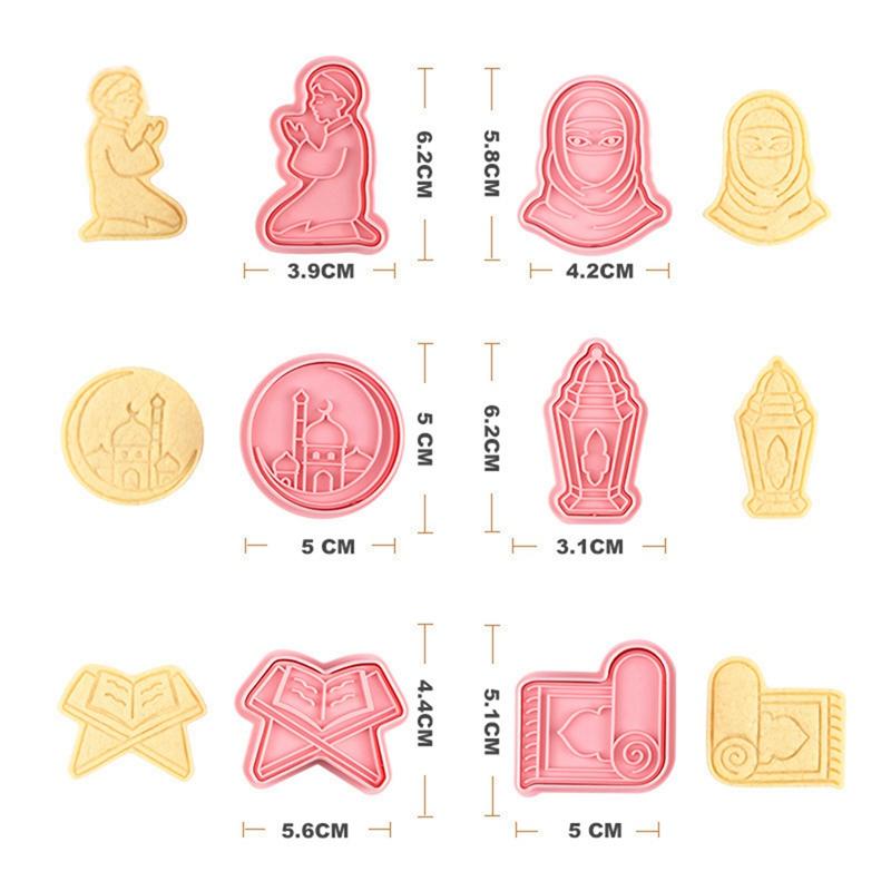 Eid Mubarak Biscuit Mold Ramadan Kareem Decoration Cookie Cutter Set 2024 Islamic Muslim Festival Party Supplies Baking Tools