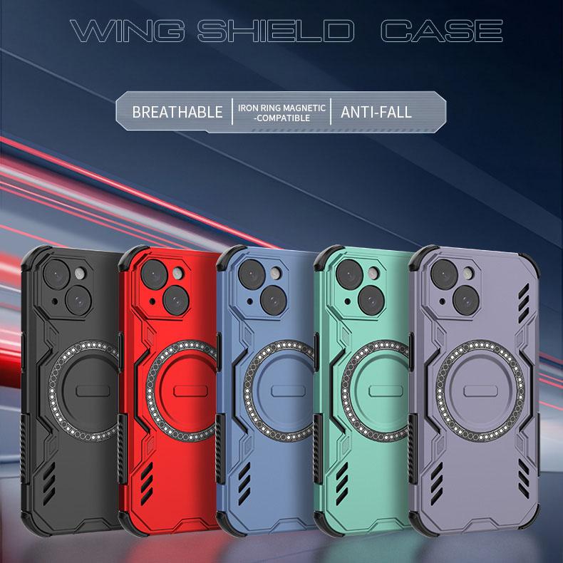 Hard Magnetic Phone Case For iPhone 15 16 Pro Max 16E Samsung Galaxy S25 Ultra A06 A16 A26 Dual-Layer Heavy Duty TPU+PC Shockproof Cover For Redmi