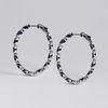 Cao Shi European & American Fashion Zircon Copper Hoop Earrings for Women