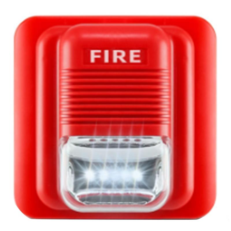 B97A-Fire Safety Horn With Light And Sound: 24V High-Decibel Outdoor Alarm For Emergency Response красный