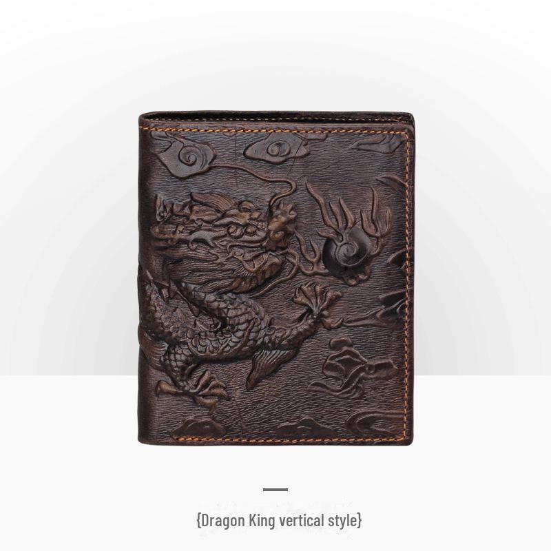 Men’s Retro Genuine Leather Wallet - Hand-Embossed Crocodile Pattern, Long, Large Capacity, Multi-Card Slots.