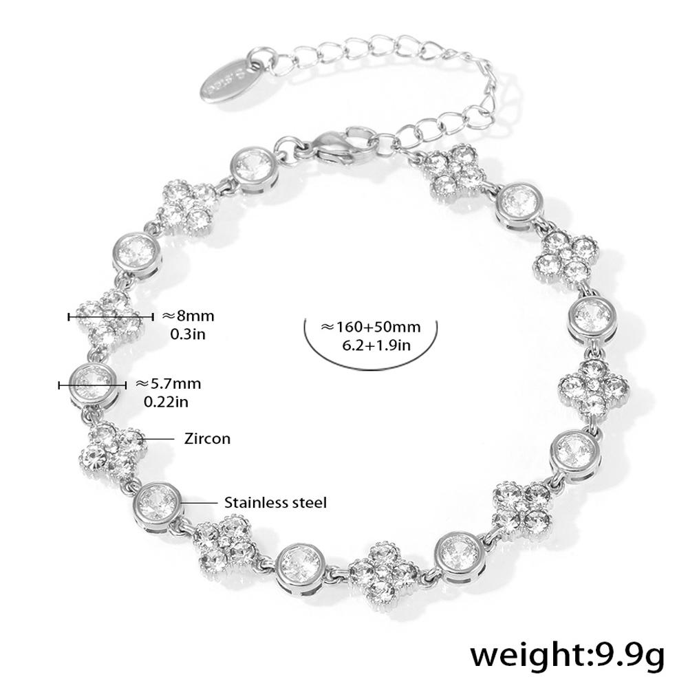 

Браслеты-цепочки из нержавеющей стали для женщин, покрытые 18-каратным золотом, с блестящим цирконом, женские браслеты-цепочки на запястье, роскошный женский браслет с цирконом