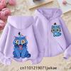 2025 New Purple Jacket Boys' and Girls' Sportswear Children's Top Hoodie KPop Devil Hunter Zipper Hoodie