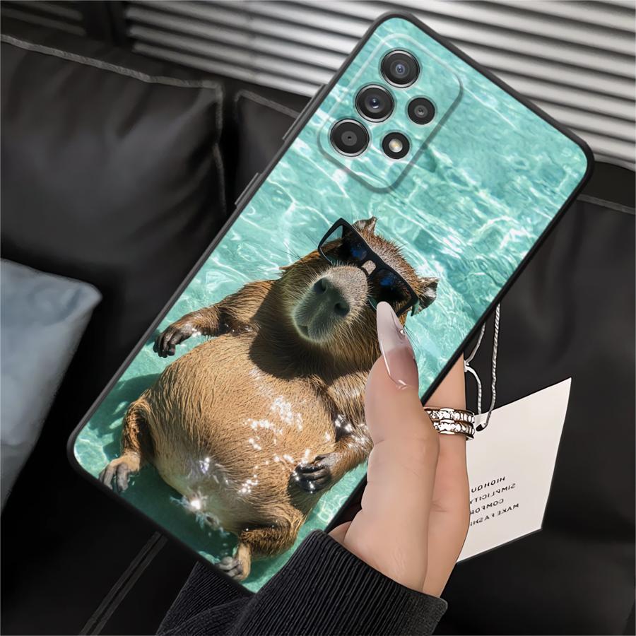 Cute Capybara Soft Back Phone Cover Case for Samsung Galaxy A50 A70 Note 20 Ultra 9 10 A04 A10 A20 A30 A40 A03 A01 A02 A06 A05