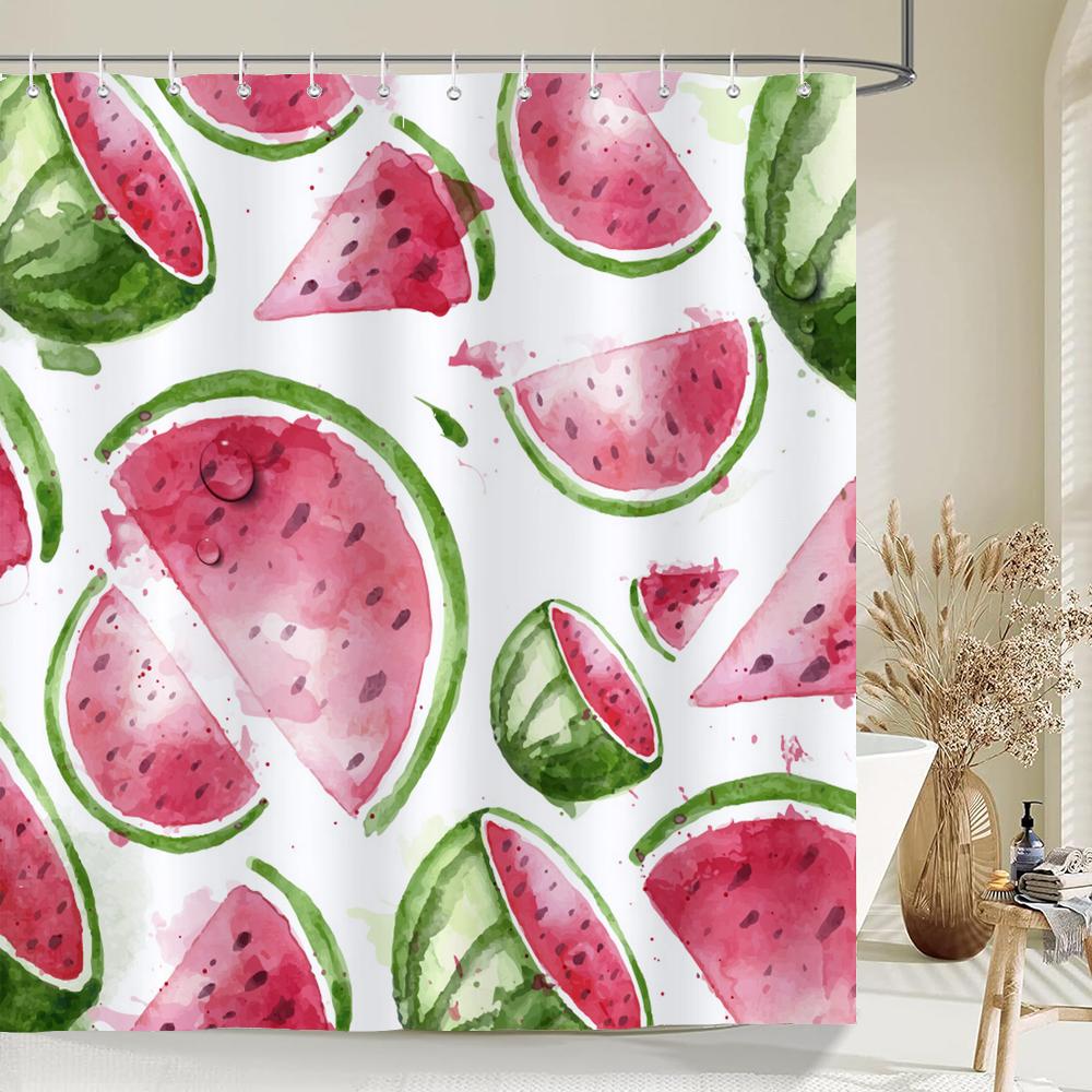 1 pc Fresh Lemon Fruit pattern Shower Curtains Bathroom Polyester Bath Curtains Printing Shower Curtain Decor With Hooks Curtain