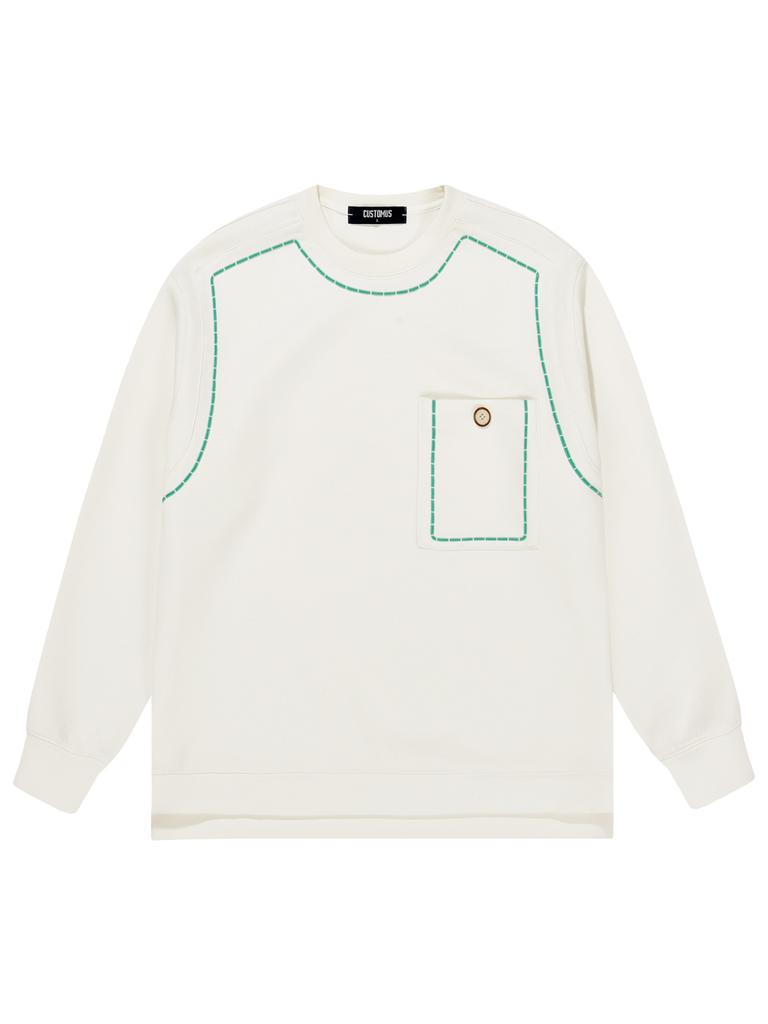CUSTOMUS Volume Stitch Line Oversized Sweatshirt Cxs24Skmt301 Ivy