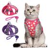 HP404--flower printed pet dog&cat harness, comfortable twill fabric and breathable mesh substrate, 1.5-meter dog rope.